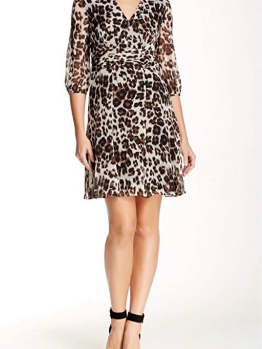 🐆 Animal Print V-Neck a-line fit-n-flare Dress - by Diane Von Furstenberg size 8